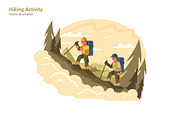 Hiking Activity -Vector Illustration
