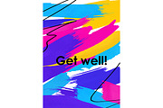 Get well message abstract post card