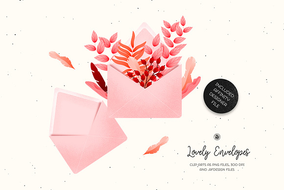 Lovely Envelopes in Illustrations - product preview 1