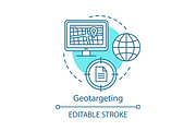 Geotargeting turquoise concept icon