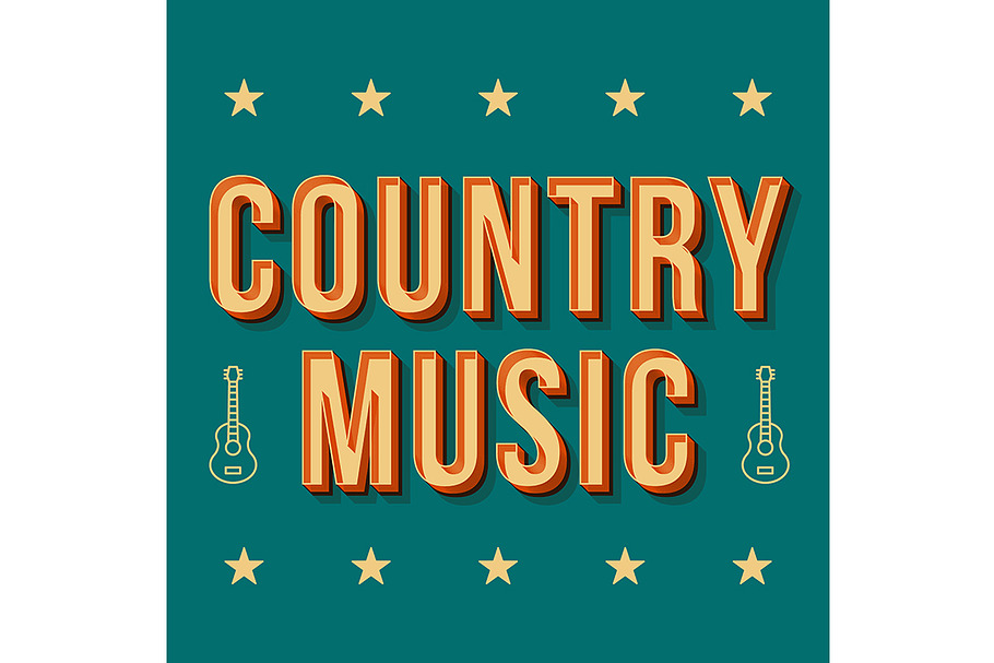 Country music vintage 3d lettering in Add-Ons - product preview 8