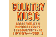 Country music vintage 3d lettering