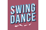 Swing dance vintage 3d lettering