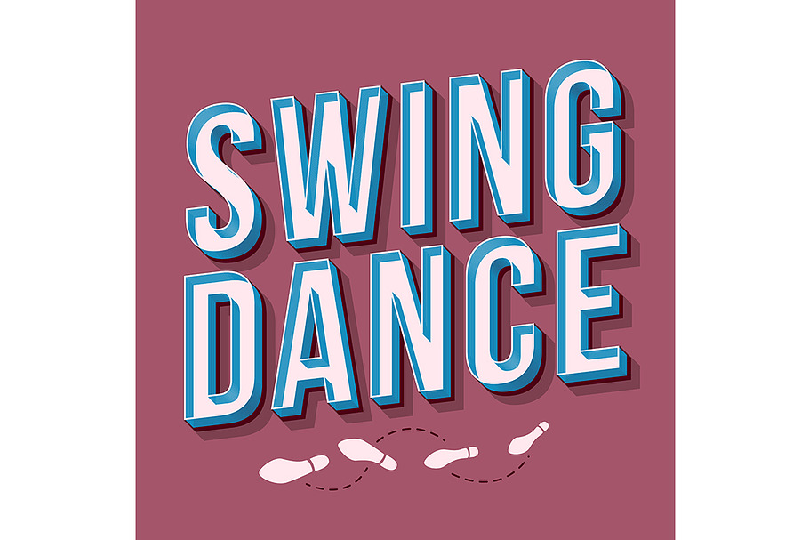 Swing dance vintage 3d lettering in Add-Ons - product preview 8