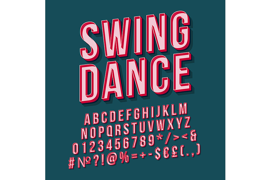 Swing dance vintage 3d lettering in Add-Ons - product preview 8