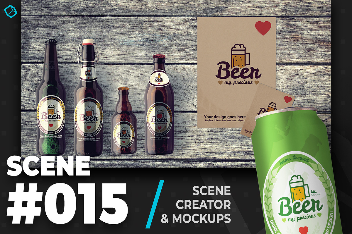 Beer Package & Branding Presentation in Scene Creator Mockups - product preview 8