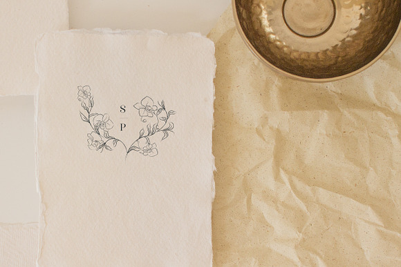Line Drawing Delicate Flowers in Illustrations - product preview 2