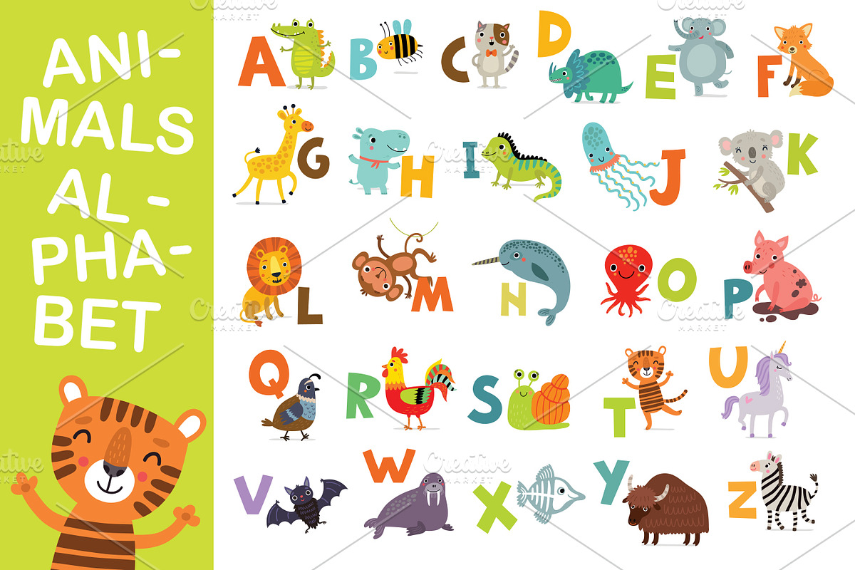 Funny Animals Alphabet in Illustrations - product preview 8
