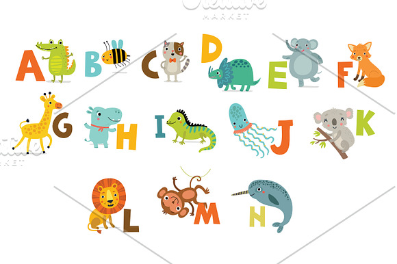 Funny Animals Alphabet in Illustrations - product preview 1
