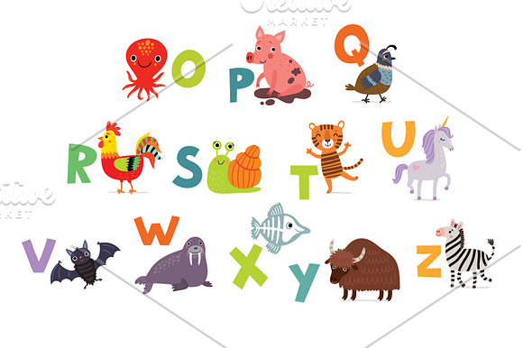 Funny Animals Alphabet in Illustrations - product preview 2