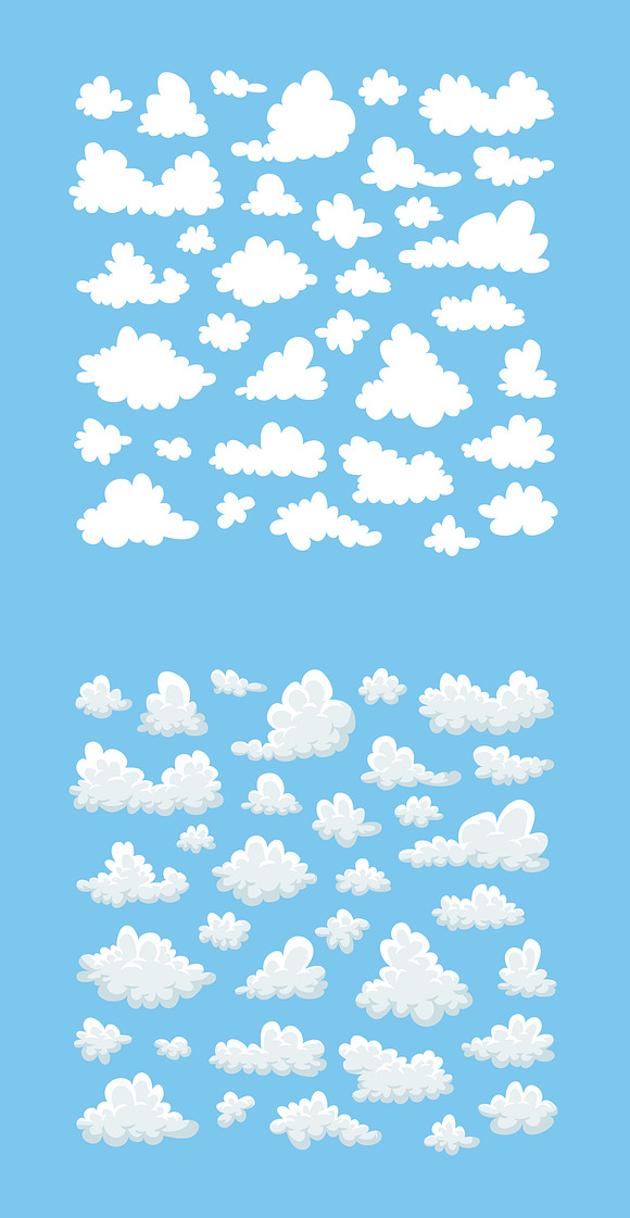 10 sets of clouds and 18 seamless in Illustrations - product preview 1