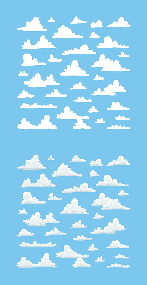 10 sets of clouds and 18 seamless in Illustrations - product preview 2