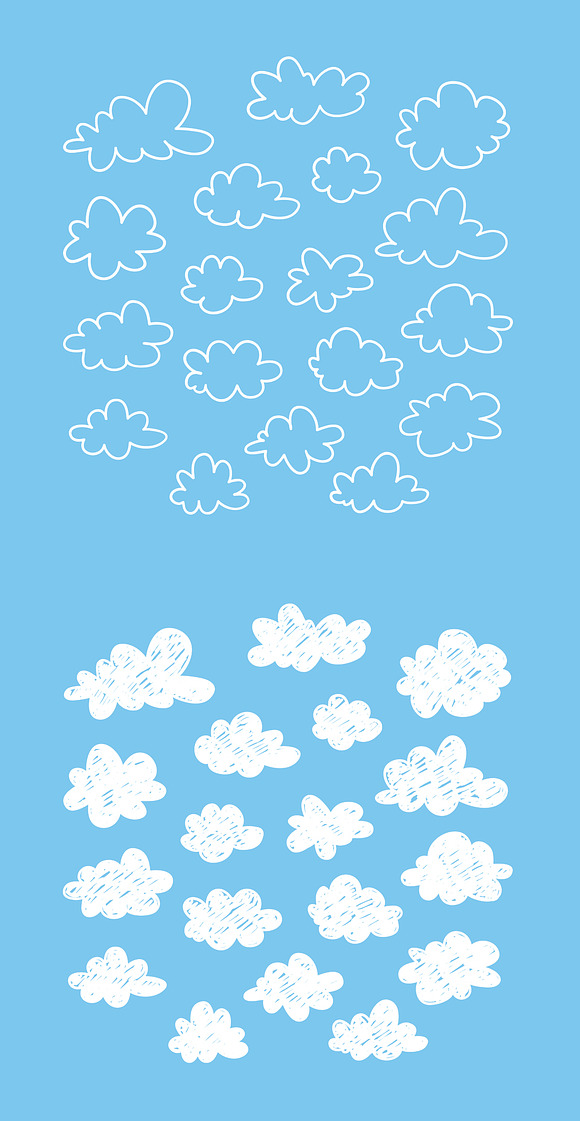 10 sets of clouds and 18 seamless in Illustrations - product preview 4