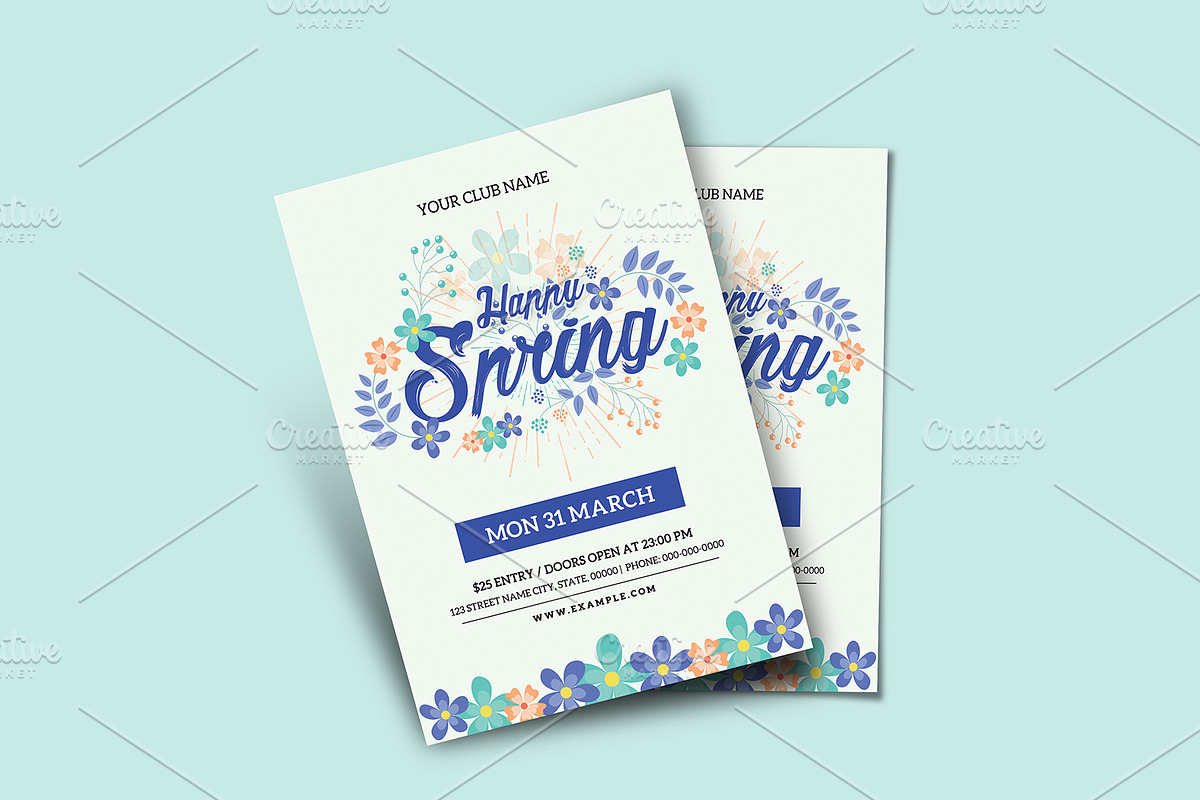 Spring Party Flyer - V1167 in Flyer Templates - product preview 8
