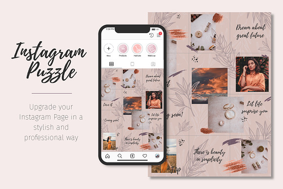 Instagram Puzzle | Posts & Stories in Instagram Templates - product preview 7