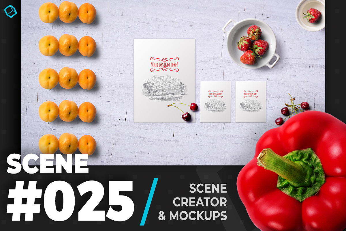 Fruits In Ceramic Bowl Mockup in Scene Creator Mockups - product preview 8