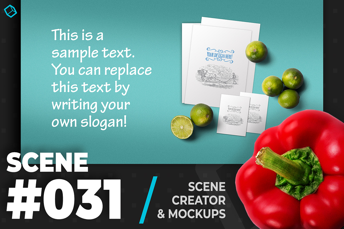 Organic Food Menu And Business Card in Scene Creator Mockups - product preview 8