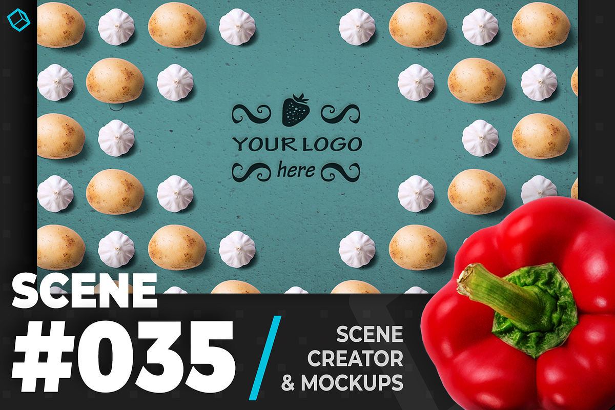 Potato And Garlic Mockup in Scene Creator Mockups - product preview 8