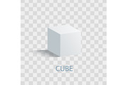 Cube Isolated Geometric Figure of