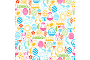 Happy Easter seamless pattern with