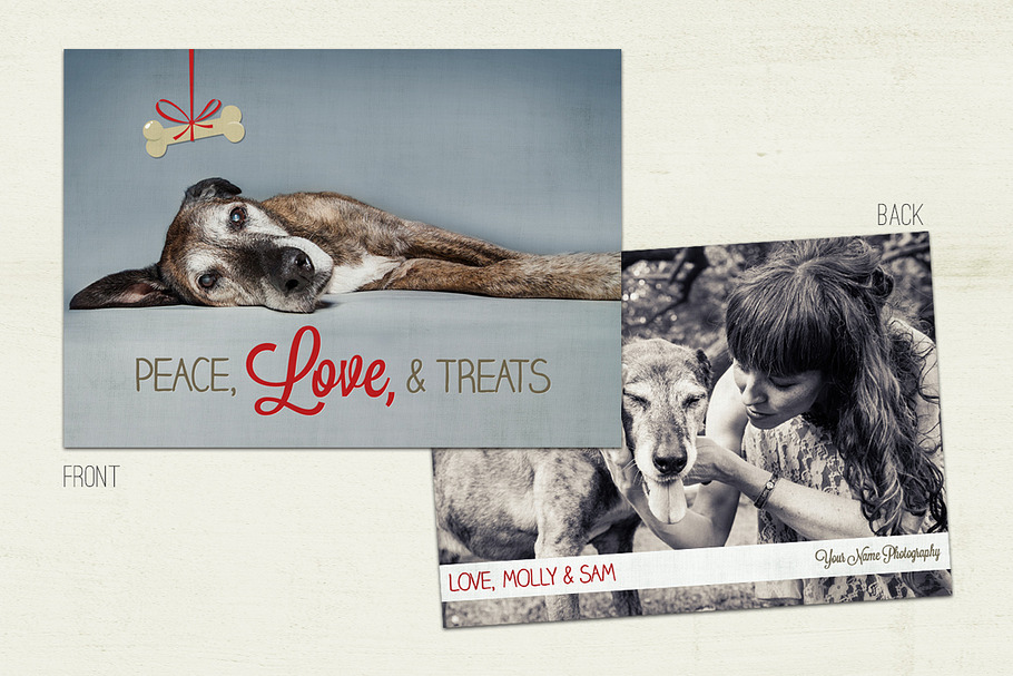 Peace Love & Treats Holiday Pet Card