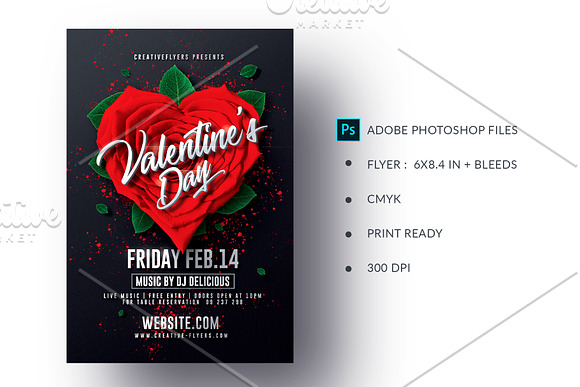 Valentine’s Day Invitation Flyer in Flyer Templates - product preview 1
