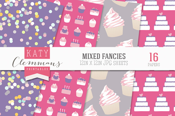 Mixed Fancies papers in Patterns - product preview 2