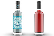 Colored Gin Bottle Packaging Mockup