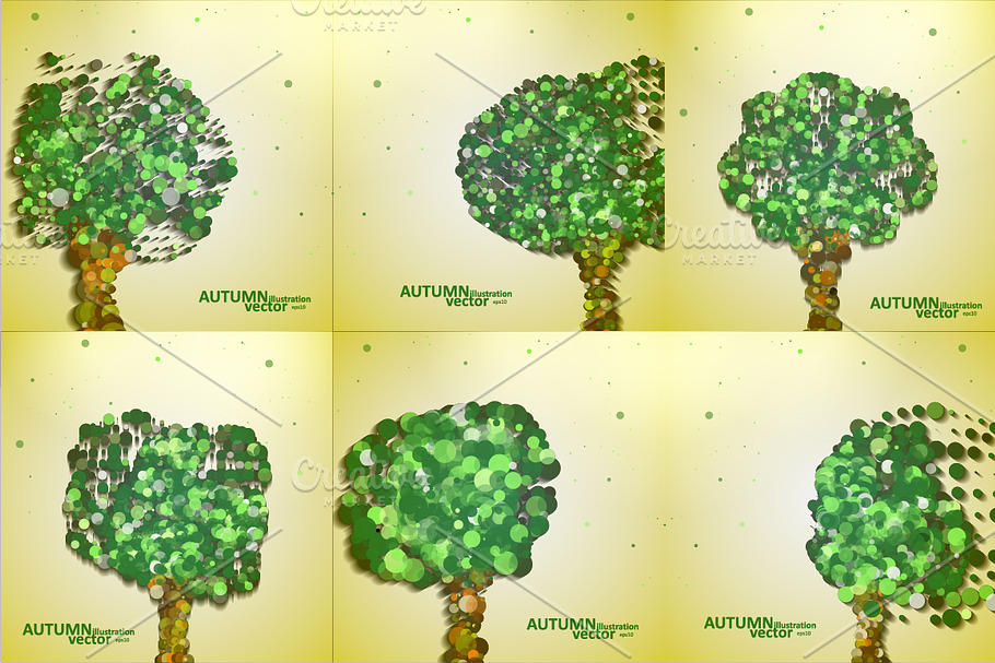 Abstract autumn tree illustration in Illustrations - product preview 8