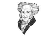 Arthur Schopenhauer sketch vector