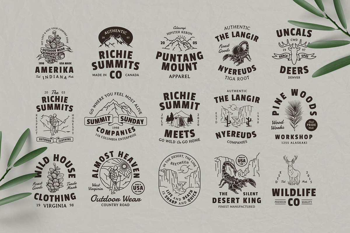 15 Nature & Adventure Badges in Logo Templates - product preview 8