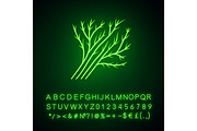 Dill leaves neon light icon