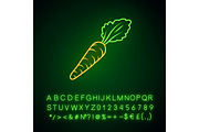 Carrot neon light icon