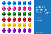 Metallic decorated Easter Eggs