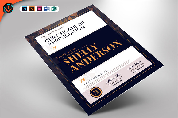 Art Deco Modern Church Certificate in Stationery Templates - product preview 1