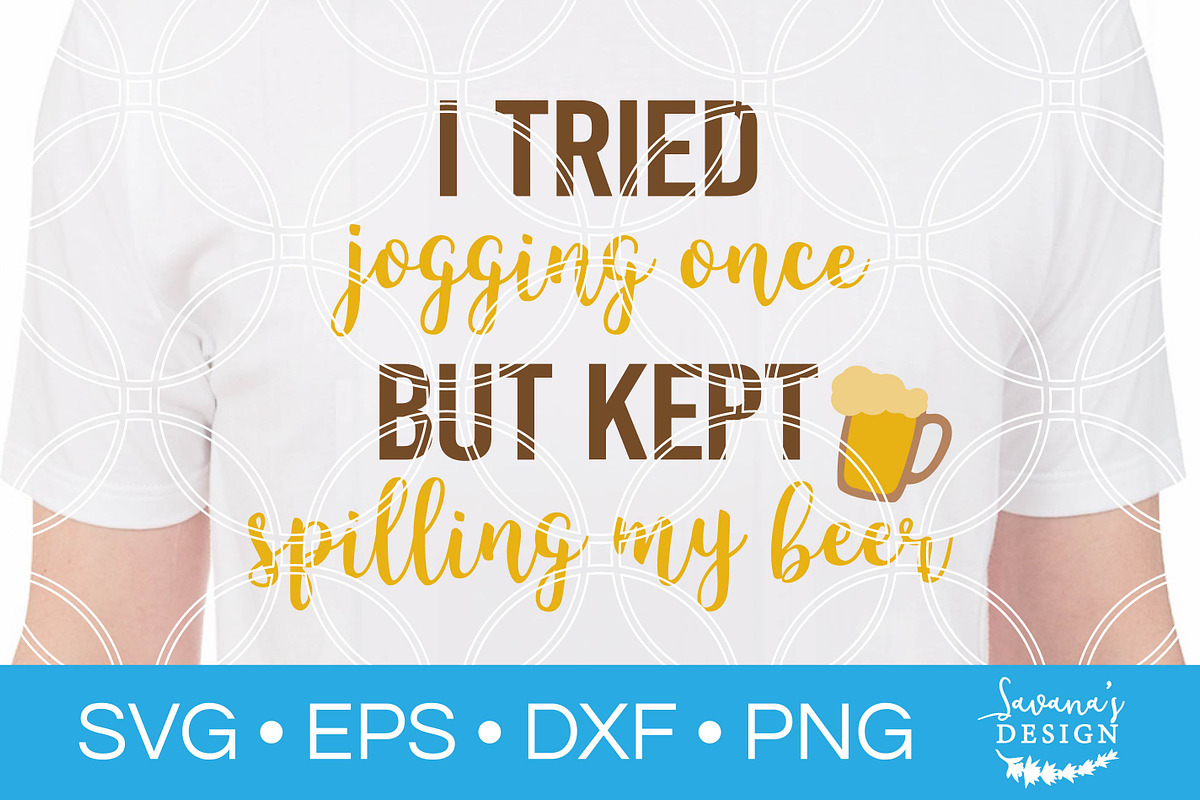 Funny Jogging Beer SVG Cut File in Illustrations - product preview 8
