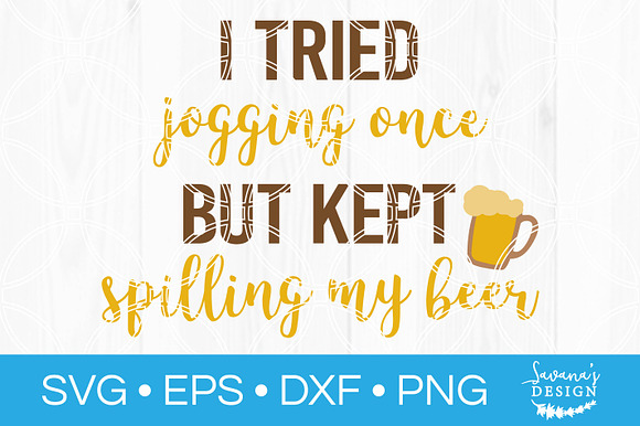 Funny Jogging Beer SVG Cut File in Illustrations - product preview 1