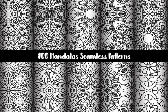 100 Mandalas Seamless Patterns in Patterns - product preview 9