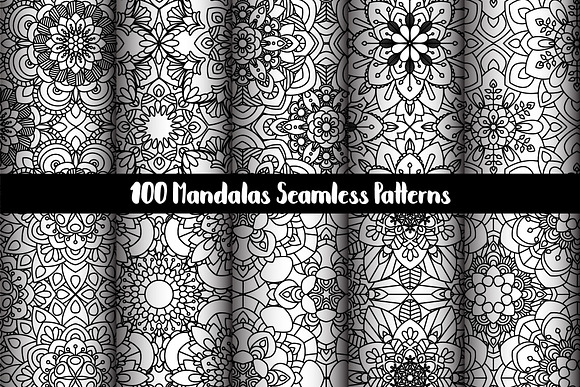 100 Mandalas Seamless Patterns in Patterns - product preview 12