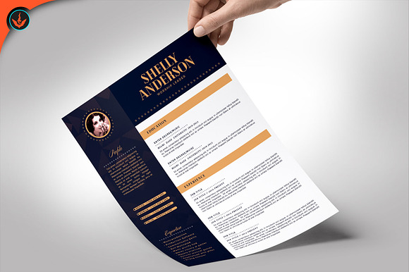 Art Deco 2 Page Resume Template in Resume Templates - product preview 3