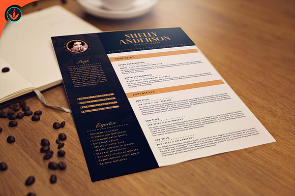 Art Deco 2 Page Resume Template in Resume Templates - product preview 4