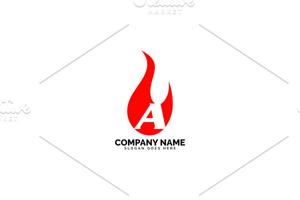 a letter flame logo