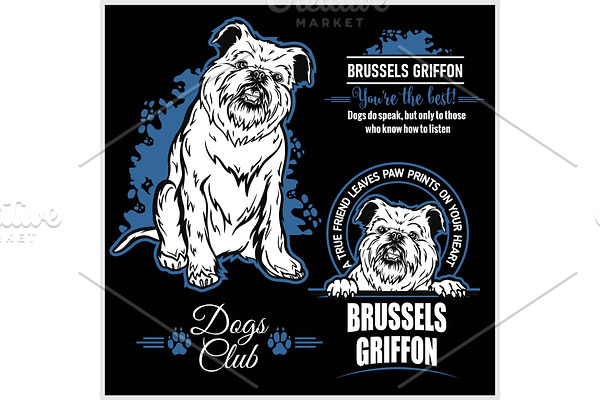 Brussels Griffon - vector set for t