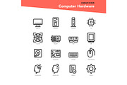 Vector set of linear icons -