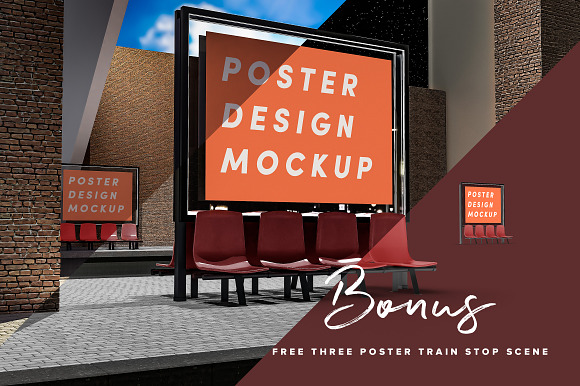Poster Design Mockup (Bus Stop) in Print Mockups - product preview 8