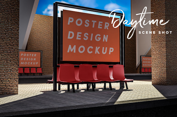 Poster Design Mockup (Bus Stop) in Print Mockups - product preview 9
