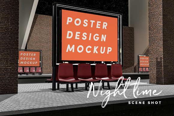 Poster Design Mockup (Bus Stop) in Print Mockups - product preview 10