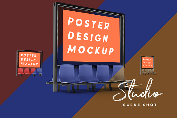 Poster Design Mockup (Bus Stop) in Print Mockups - product preview 11