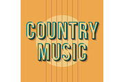 Country music vintage 3d lettering