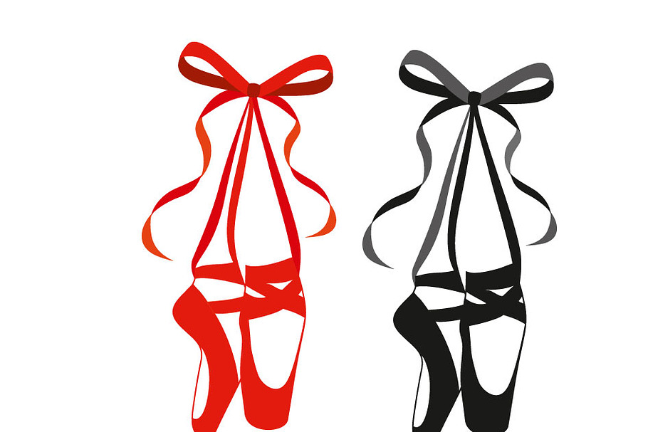 Set of Ballet Pointe Shoes vector
